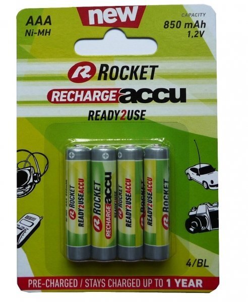 ROCKET PRECHARGED HR03 850MAH ALWAYS READY BLISTERA IEPAKOJUMĀ 4GB. cena un informācija | Baterijas | 220.lv