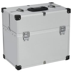 vidaXL instrumentu koferis, 43,5x22,5x34 cm, sudraba krāsā, alumīnijs cena un informācija | Instrumentu kastes | 220.lv