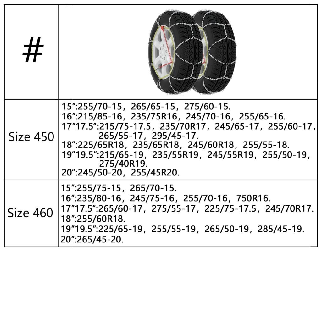 vidaXL auto riepu sniega ķēdes, 2 gab., 9 mm, KN100 цена и информация | Auto piederumi | 220.lv