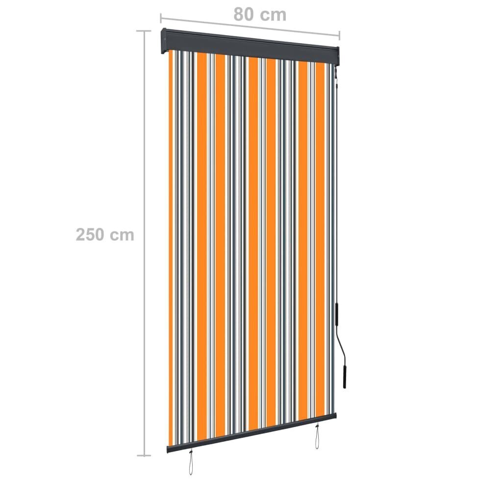 vidaXL āra ruļļu žalūzija, 80x250 cm, dzeltena un zila цена и информация | Rullo žalūzijas | 220.lv