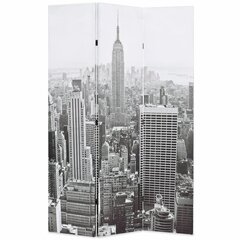 vidaXL istabas aizslietnis, 120x170 cm, saliekams, Ņujorka, melnbalts cena un informācija | Aizslietņi | 220.lv