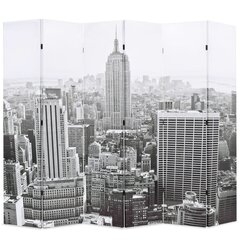 vidaXL istabas aizslietnis, 228x170 cm, saliekams, Ņujorka, melnbalts cena un informācija | Aizslietņi | 220.lv