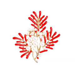 Piespraude-broša Red coral, dažādu krāsu cena un informācija | Piespraudes, brošas | 220.lv