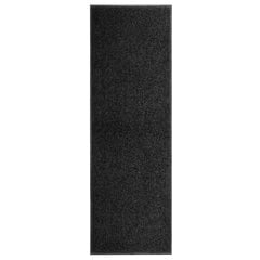 vidaXL durvju paklājs, mazgājams, melns, 60x180 cm цена и информация | Придверные коврики | 220.lv