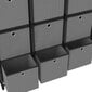vidaXL plaukts, 12 kubveida nodalījumi, 103x30x141 cm, melns, audums цена и информация | Saimniecības plaukti | 220.lv