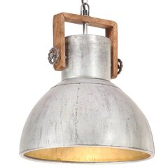 vidaXL griestu lampa, industriāls dizains, sudrabaina, 25 W, 40cm, E27 cena un informācija | Lustras | 220.lv