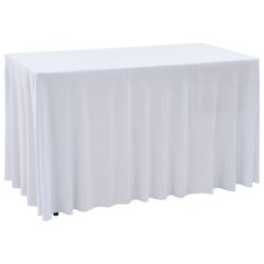 vidaXL galdauti, 2 gab., elastīgi, 120x60,5x74 cm, balti cena un informācija | Galdauti, salvetes | 220.lv