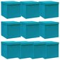 vidaXL uzglabāšanas kastes ar vāku, 10 gab., 32x32x32 cm, zilganas cena un informācija | Veļas grozi un mantu uzglabāšanas kastes | 220.lv