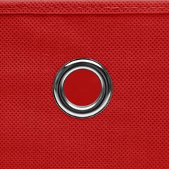 vidaXL uzglabāšanas kastes ar vāku, 4 gab., 32x32x32 cm, sarkanas цена и информация | Ящики для вещей | 220.lv