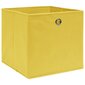 vidaXL uzglabāšanas kastes, 10 gab., 32x32x32 cm, dzeltens audums cena un informācija | Veļas grozi un mantu uzglabāšanas kastes | 220.lv