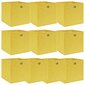 vidaXL uzglabāšanas kastes, 10 gab., 32x32x32 cm, dzeltens audums cena un informācija | Veļas grozi un mantu uzglabāšanas kastes | 220.lv