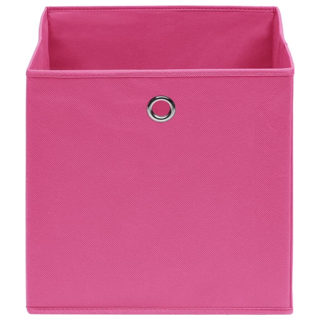 vidaXL uzglabāšanas kastes, 10 gab., 32x32x32 cm, rozā audums цена и информация | Veļas grozi un mantu uzglabāšanas kastes | 220.lv