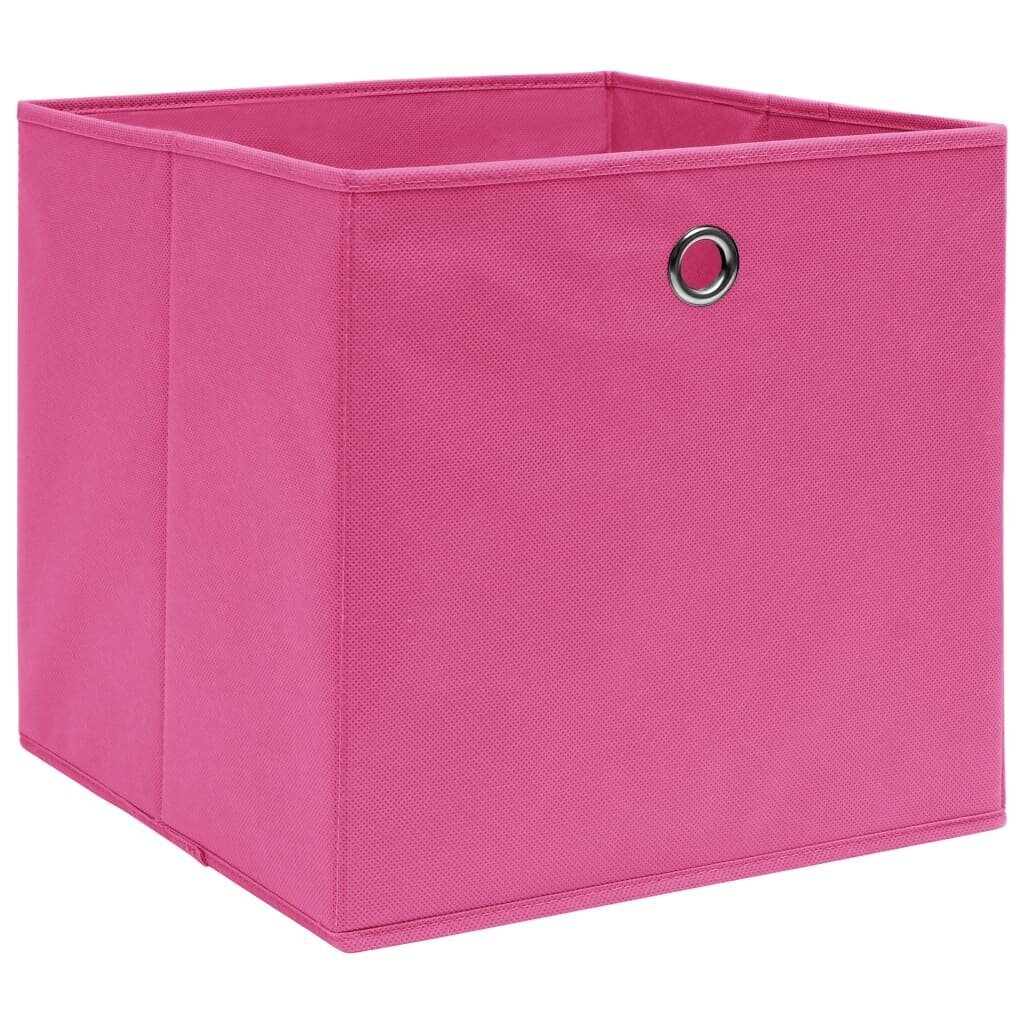 vidaXL uzglabāšanas kastes, 10 gab., 32x32x32 cm, rozā audums цена и информация | Veļas grozi un mantu uzglabāšanas kastes | 220.lv