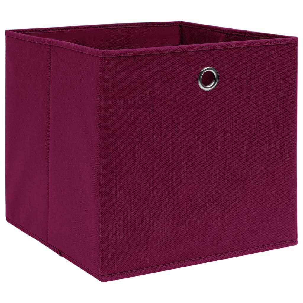 vidaXL uzglabāšanas kastes, 10 gab., 32x32x32 cm, tumši sarkans audums cena un informācija | Veļas grozi un mantu uzglabāšanas kastes | 220.lv