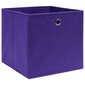 vidaXL uzglabāšanas kastes, 10 gab., 32x32x32 cm, violets audums cena un informācija | Veļas grozi un mantu uzglabāšanas kastes | 220.lv