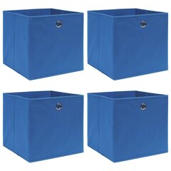 vidaXL uzglabāšanas kastes, 4 gab., zilas, 32x32x32 cm, audums цена и информация | Ящики для вещей | 220.lv