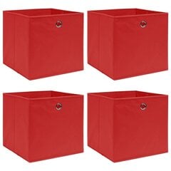 vidaXL uzglabāšanas kastes, 4 gab., sarkanas, 32x32x32 cm cena un informācija | Veļas grozi un mantu uzglabāšanas kastes | 220.lv