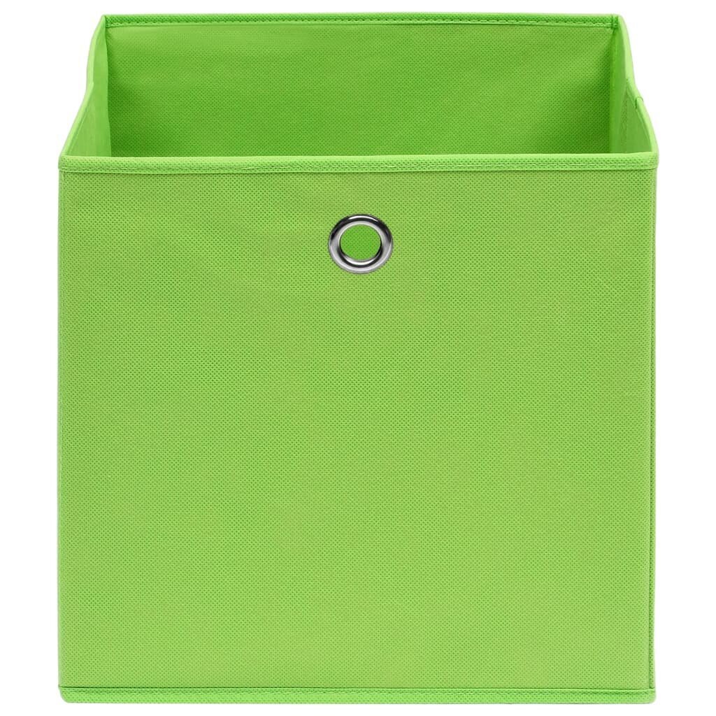 vidaXL uzglabāšanas kastes, 4 gab., 32x32x32 cm, zaļš audums cena un informācija | Veļas grozi un mantu uzglabāšanas kastes | 220.lv