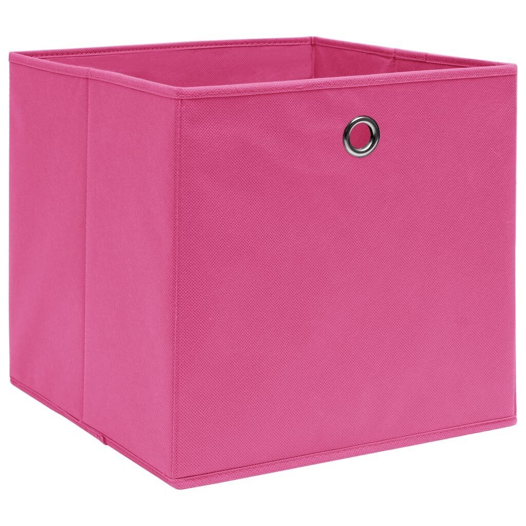 vidaXL uzglabāšanas kastes, 10 gab., 28x28x28 cm, rozā neausts audums cena un informācija | Veļas grozi un mantu uzglabāšanas kastes | 220.lv