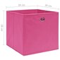 vidaXL uzglabāšanas kastes, 10 gab., 28x28x28 cm, rozā neausts audums cena un informācija | Veļas grozi un mantu uzglabāšanas kastes | 220.lv