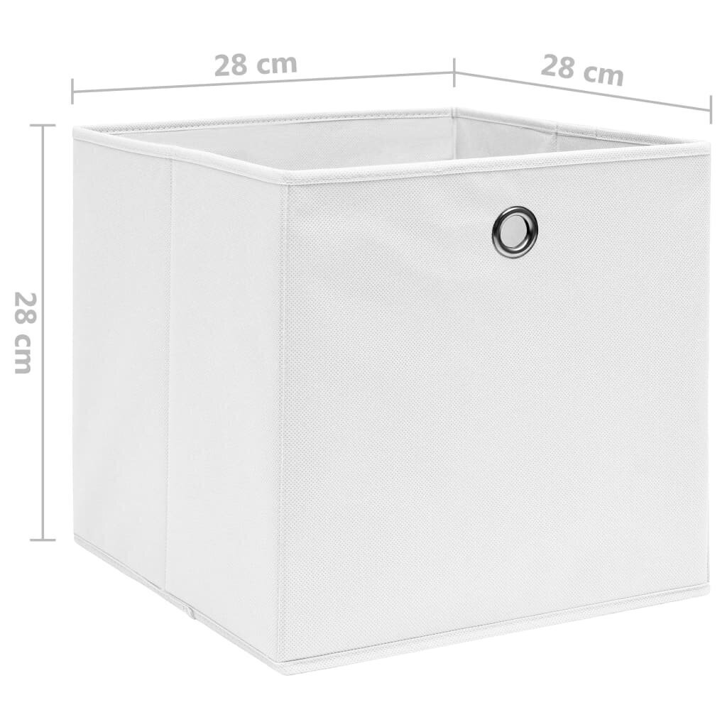 vidaXL uzglabāšanas kastes, 10 gab., 28x28x28 cm, balts neausts audums цена и информация | Veļas grozi un mantu uzglabāšanas kastes | 220.lv