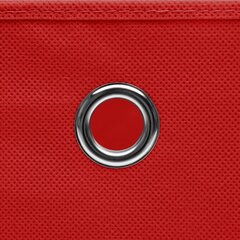 vidaXL uzglabāšanas kastes, 4 gab., 28x28x28 cm, sarkans audums цена и информация | Ящики для вещей | 220.lv
