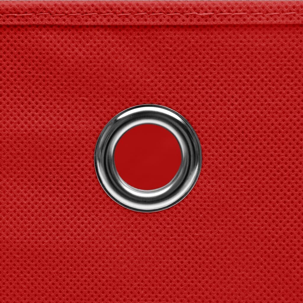 vidaXL uzglabāšanas kastes, 4 gab., 28x28x28 cm, sarkans audums цена и информация | Veļas grozi un mantu uzglabāšanas kastes | 220.lv
