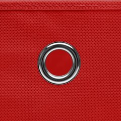 vidaXL uzglabāšanas kastes ar vāku, 10 gab., sarkanas, 28x28x28 cm cena un informācija | Veļas grozi un mantu uzglabāšanas kastes | 220.lv