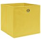 vidaXL uzglabāšanas kastes, 4 gab., 28x28x28 cm, dzeltens audums cena un informācija | Veļas grozi un mantu uzglabāšanas kastes | 220.lv