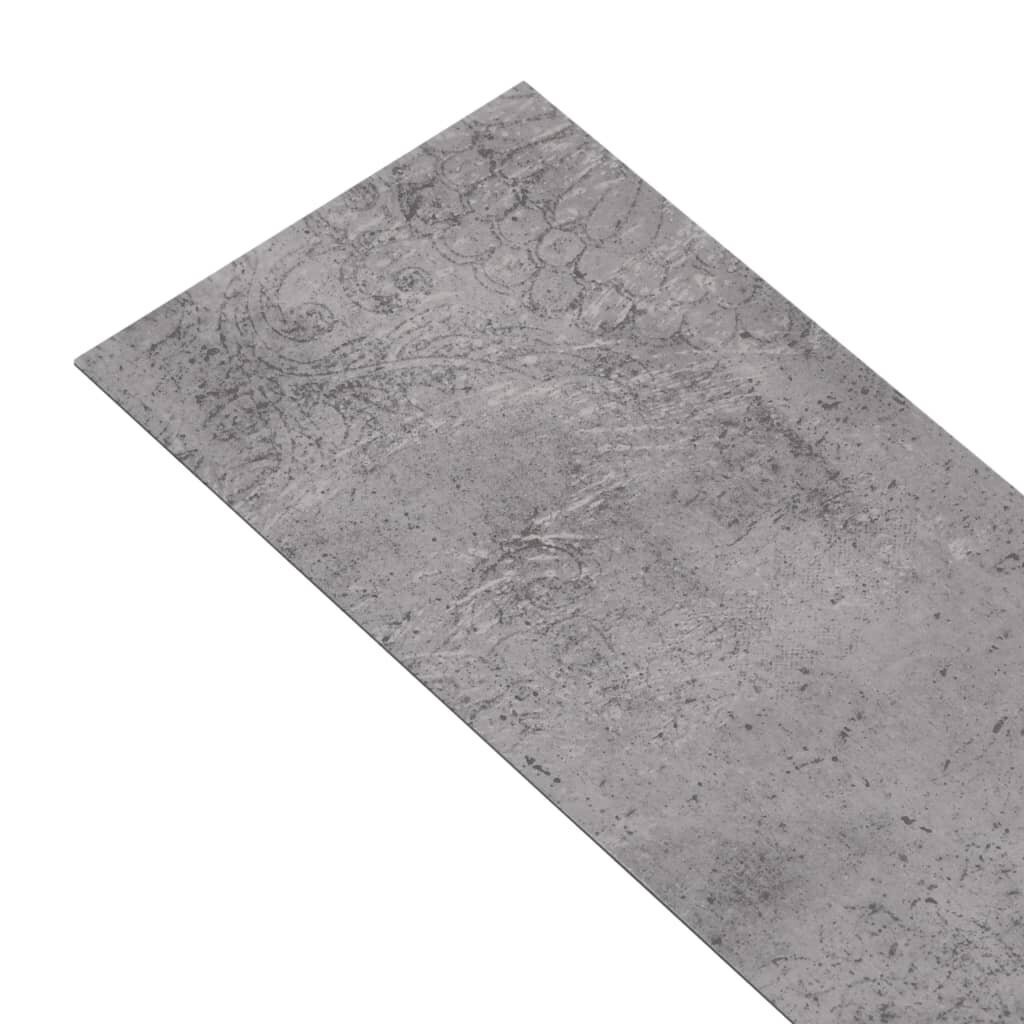 vidaXL grīdas dēļi, pašlīmējoši, 5,02 m², 2 mm, cementa brūns PVC cena un informācija | Lamināts | 220.lv