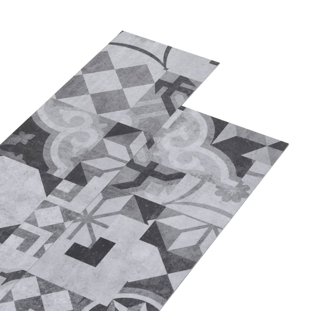 vidaXL grīdas dēļi, pašlīmējoši, 5,02 m², 2 mm, pelēka raksta PVC cena un informācija | Lamināts | 220.lv