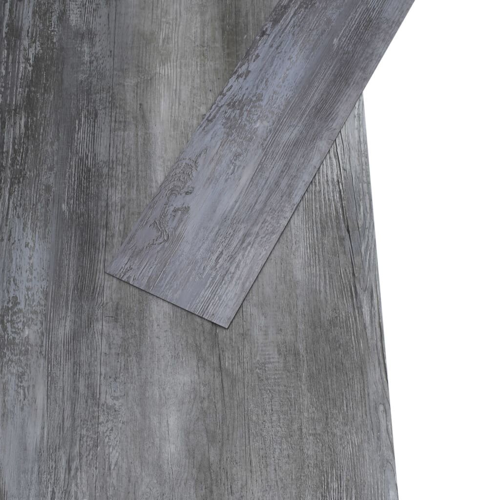 vidaXL grīdas dēļi, pašlīmējoši, 5,02 m², 2 mm, spīdīgi pelēks PVC цена и информация | Lamināts | 220.lv