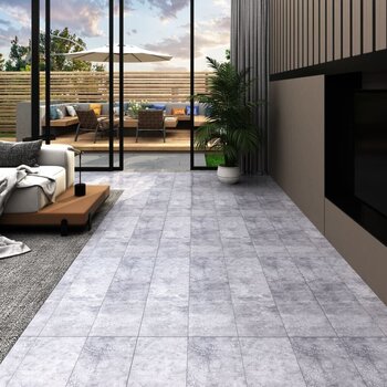 vidaXL grīdas dēļi, 5,26 m², 2 mm, cementa pelēks PVC cena un informācija | Lamināts | 220.lv