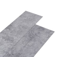 vidaXL grīdas dēļi, pašlīmējoši, 4,46 m², 3 mm, betona pelēks PVC cena un informācija | Lamināts | 220.lv