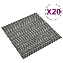 vidaXL paklājflīzes, 20 gab., 5 m², 50x50 cm, antracītpelēkas цена и информация | Ковры | 220.lv