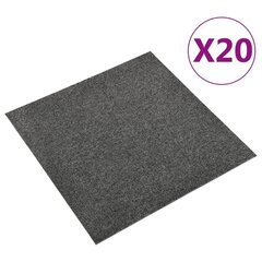 vidaXL paklājflīzes, 20 gab., 5 m², 50x50 cm, antracītpelēkas cena un informācija | Paklāji | 220.lv
