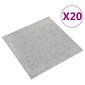 vidaXL paklājflīzes, 20 gab., 5 m², 50x50 cm, gaiši pelēkas cena un informācija | Paklāji | 220.lv