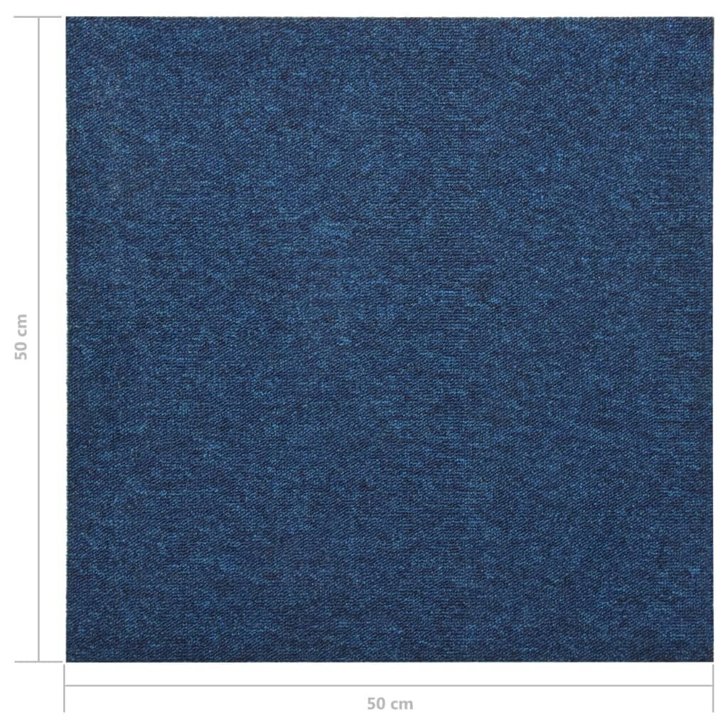 vidaXL paklājflīzes, 20 gab., 5 m², 50x50 cm, tumši zilas цена и информация | Paklāji | 220.lv
