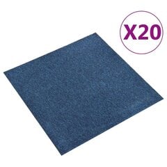 vidaXL paklājflīzes, 20 gab., 5 m², 50x50 cm, tumši zilas cena un informācija | Paklāji | 220.lv