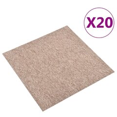 vidaXL paklājflīzes, 20 gab., 5 m², 50x50 cm, bēšas цена и информация | Ковры | 220.lv