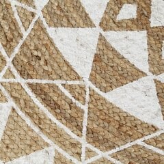 vidaXL paklājs ar baltu apdruku, džuta, 120 cm, roku darbs цена и информация | Коврики | 220.lv