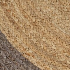 vidaXL paklājs ar pelēku malu, džuta, 150 cm, roku darbs цена и информация | Ковры | 220.lv