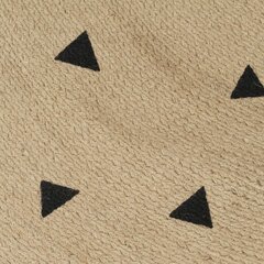 vidaXL paklājs ar trīsstūru apdruku, džuta, 150 cm, roku darbs цена и информация | Ковры | 220.lv