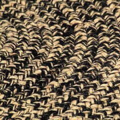 vidaXL paklājs, 150 cm, roku darbs, džuta, melns un dabīgs цена и информация | Коврики | 220.lv