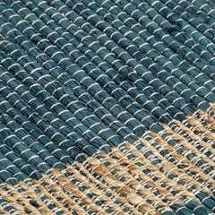vidaXL paklājs, roku darbs, džuta, zils, 120x180 cm цена и информация | Ковры | 220.lv