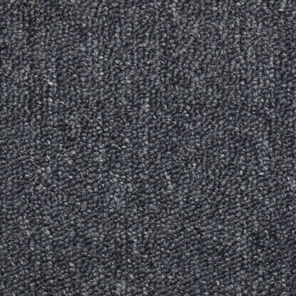 vidaXL kāpņu paklāji, 15 gab., 65x24x4 cm, tumši pelēki ar zilu цена и информация | Paklāji | 220.lv