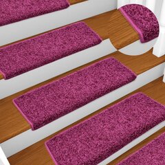 vidaXL kāpņu paklāji, 15 gab., 65x25 cm, violeti цена и информация | Ковры | 220.lv