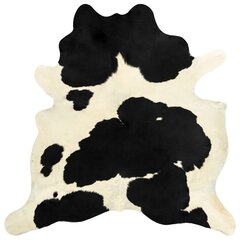 vidaXL zvērādas paklājs, dabīgā govs āda, 150x170 cm, melns un balts cena un informācija | Paklāji | 220.lv