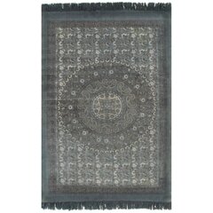 vidaXL kilim paklājs ar rakstu, 120x180 cm, kokvilna, pelēks cena un informācija | Paklāji | 220.lv