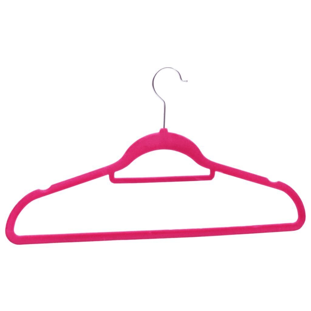 vidaXL drēbju pakaramie, 50 gab., neslīdošs samts, rozā cena un informācija | Pakaramie un apģērbu maisi | 220.lv